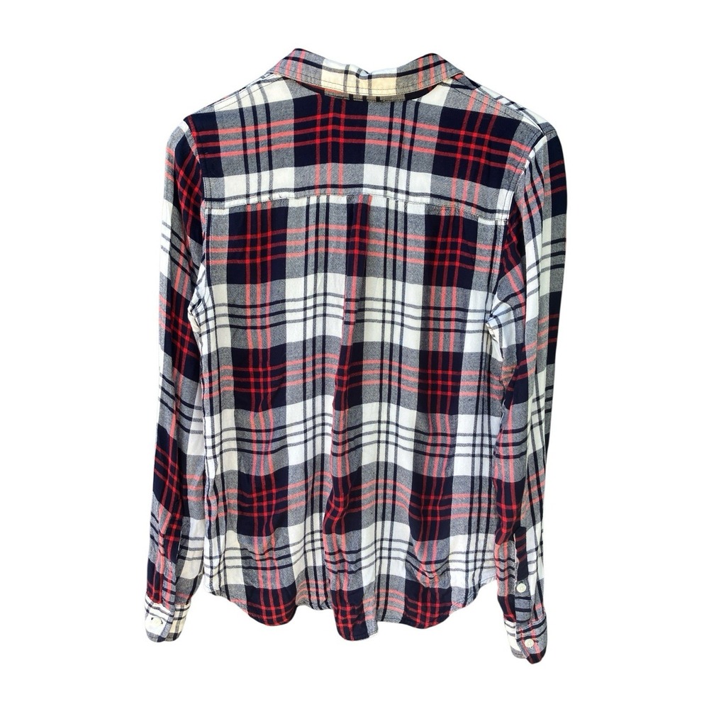 Marine Layer Anita Plaid Shirt M Medium Lightweight Flannel Rayon Soft Button Up - Picture 6 of 6